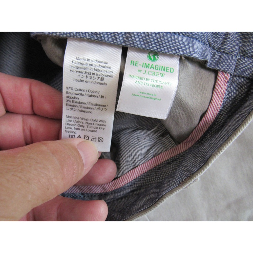 J.Crew 770 Straight Fit Chinos Mens 34x32 Grey Re-Imagined Stretch Cotton Pants - Picture 7 of 11